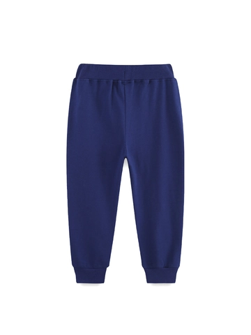 Pantaloni della Tuta in Cotone Ricamati da Bambino Jogger Casual Motivo Leone con Coulisse Elastico in Vita Autunno