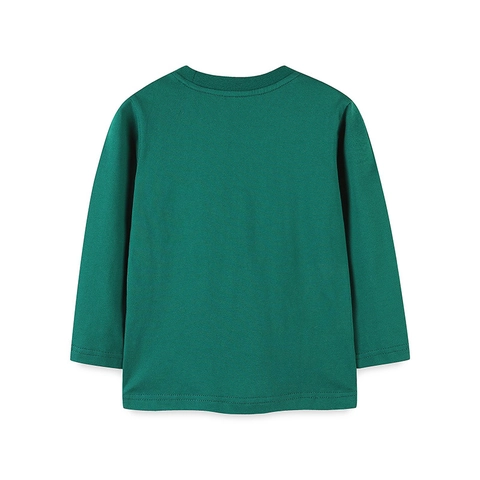 Maglietta a Maniche Lunghe in Cotone per Ragazzi Stampa Cartoon Dinosauro Girocollo Pullover Top Primavera Autunno Abbigliamento Casual Bambini