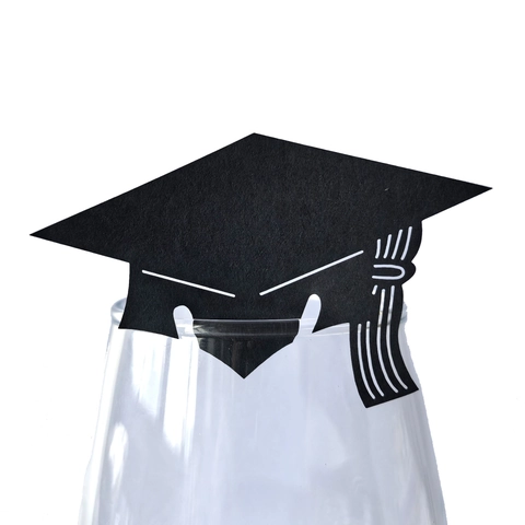 Graduation Cap Wine Glass Cards Laser Cut Paper Place Cards Table Decor For Graduation Party Banquet Table Decorations