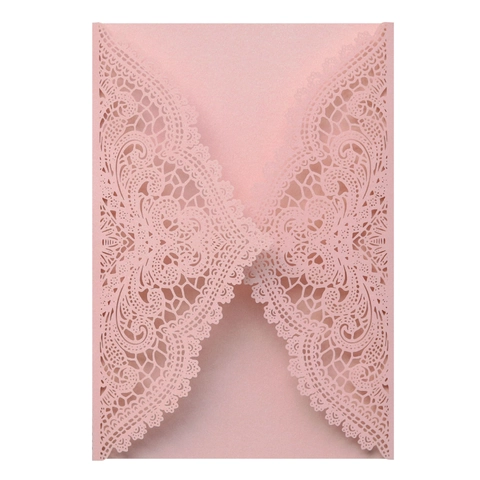Elegant Laser Cut Lace Wedding Invitations Sleeves Pearlescent Paper Hollow Greeting Card Envelopes For Banquet Party Anniversary Decor