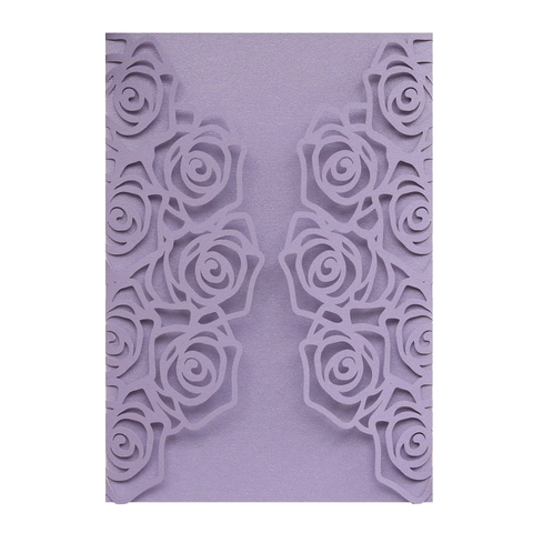 Laser Cut Rose Wedding Invitation Envelopes Pearlescent Paper Hollow Greeting Card Covers For Engagement Baptism Party Event Decor