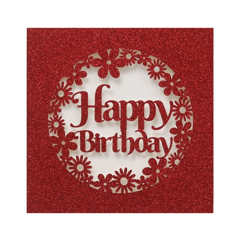 Glitzer Perlmuttpapier Hohlraum Happy Birthday Grußkarte Florale Geburtstag Einladungskarte Dekoration Grußkarte