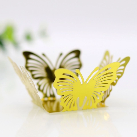 Hohl Schmetterling Schokolade Verpackung Laser Geschnitten 3D Süßigkeiten Box Spiegelglanz Perlmuttpapier Dekoration Für Hochzeit Party