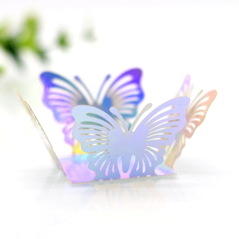 Hohl Schmetterling Schokolade Verpackung Laser Geschnitten 3D Süßigkeiten Box Spiegelglanz Perlmuttpapier Dekoration Für Hochzeit Party