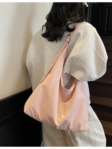 Borsa a Spalla da Donna in Tela di Grande Capacità Borsa Hobo Minimalista Borsa a Tracolla Casual Versatile per Pendolarismo Quotidiano