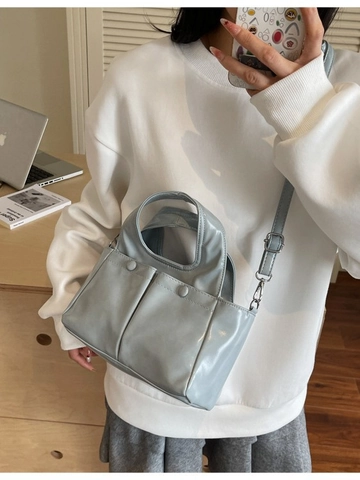 Borsa Tote a Tracolla da Donna in Pelle PU Grande Capacità Moderna Borsa a Spalla Pendolare Con Doppie Tasche Frontali per Ufficio Scuola