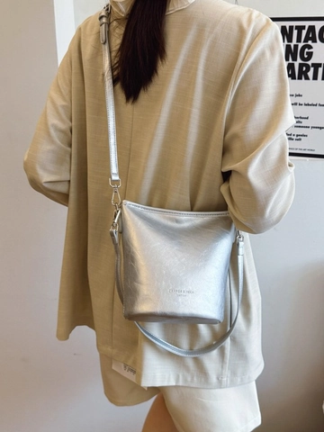 Damen Mode PU Leder Beuteltasche Plissiert Design Doppelter Schultergurt Umhängetasche Einfarbig Handtasche Schultertasche