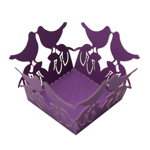 Involucri per Scatole di Cioccolatini e Caramelle Traforati con Design a Uccello Tagliati al Laser in Carta Perlata Decorazione in Pizzo per Feste di Matrimonio