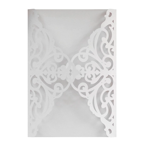Elegant Laser Cut Wedding Invitations Hollow Floral Pearlescent Paper Greeting Cards For Engagement Baptism Party Event
