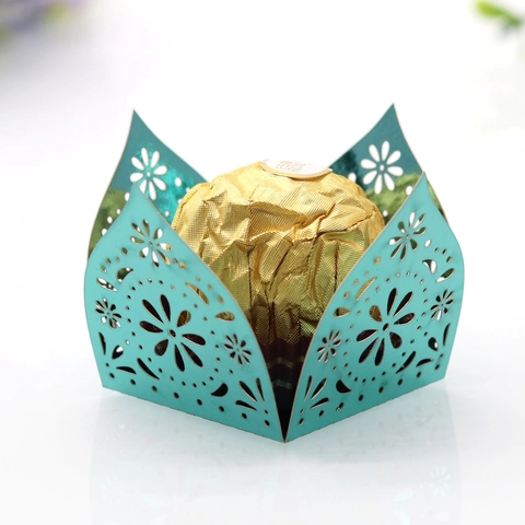 Laserschnitt Ausgehöhlte Schokoladenverpackung Spiegelglanz Perlmuttpapier Blumen Deko Für Hochzeit Geburtstag Party Tischdeko