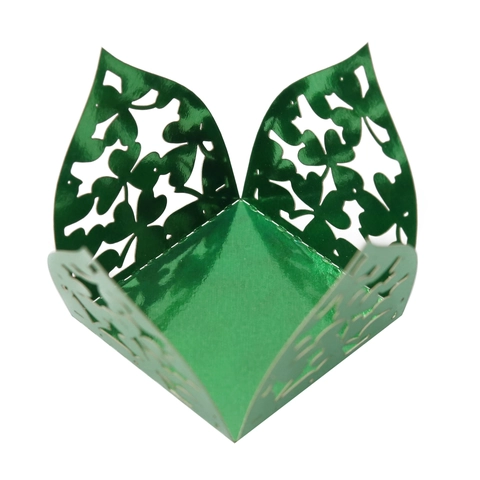 Involucri per Cioccolato in Cartoncino a Specchio Taglio Laser Fodere per Scatole di Caramelle a Trifoglio Cavo per Decorazione di Matrimoni Feste San Patrizio