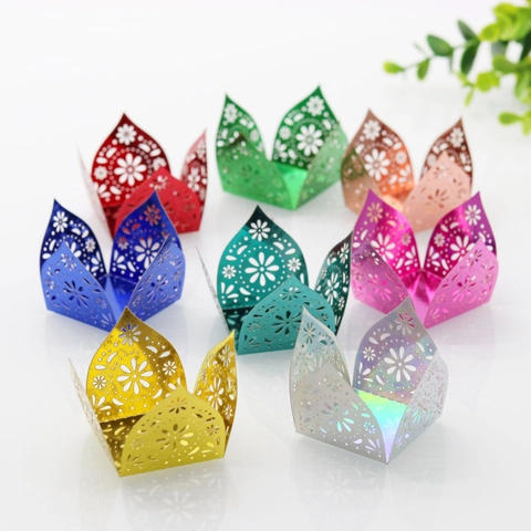 Laserschnitt Ausgehöhlte Schokoladenverpackung Spiegelglanz Perlmuttpapier Blumen Deko Für Hochzeit Geburtstag Party Tischdeko