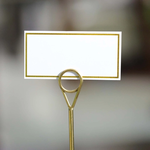 Elegant Gold Foil Border Place Cards White Black European Minimalist Blank Table Name Cards For Wedding Banquet Reception Party Decoration