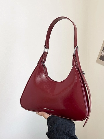 Mode PU Leder Unterarmtasche Für Damen Minimalistische Hobo Schultertasche Mit Verstellbarem Riemen Plissee Einfarbige Handtasche