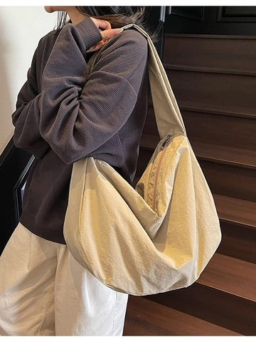 Borsa Hobo in Nylon Minimalista da Donna Borsa a Tracolla di Grande Capacità Borsa a Tracolla Casuale per Scuola Pendolare