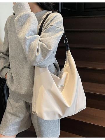Women's Large Capacity Oxford Fabric Tote Bag Trendy Casual Crossbody Shoulder Bag With Adjustable Strap Stylish Minimalist Hobo Handbag