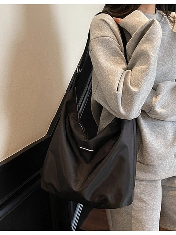 Women's Large Capacity Oxford Fabric Tote Bag Trendy Casual Crossbody Shoulder Bag With Adjustable Strap Stylish Minimalist Hobo Handbag