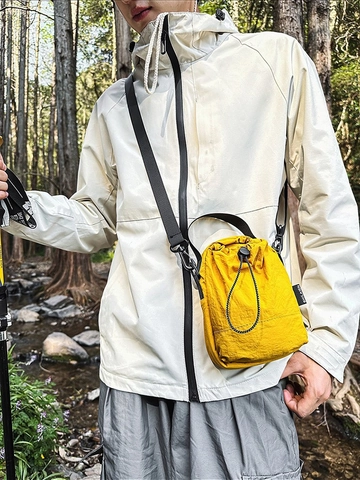 Trendige Leichte Nylon Kordelzug Eimertasche Für Damen Outdoor Sportlich Casual Umhängetasche Handy Tasche Mit Breitem Schultergurt