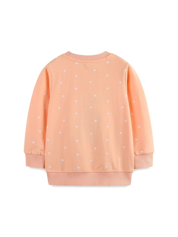 Felpa di Cotone Natalizia per Bambina Pois Pinguino Pupazzo di Neve Ricamato Manica Lunga Girocollo Top Casual