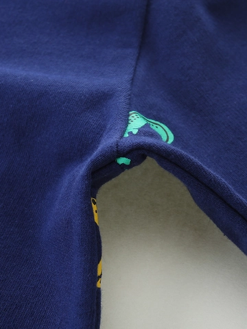 Sudadera de Algodón con Estampado de Animales para Niños y Niñas Jersey de Cuello Redondo Manga Larga Azul Oscuro