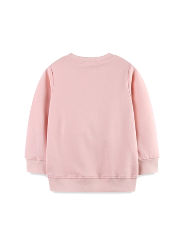 Sweat-shirt en Coton Brodé Lapin pour Filles Pull à Manches Longues Automne Sportif Décontracté Rose Dream Big