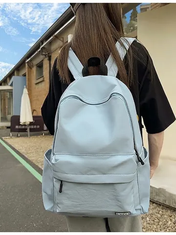 Sac à Dos Minimaliste en Nylon Femmes Hommes Imperméable Grande Capacité Sac d'École Style Japonais Sac d'Ordinateur