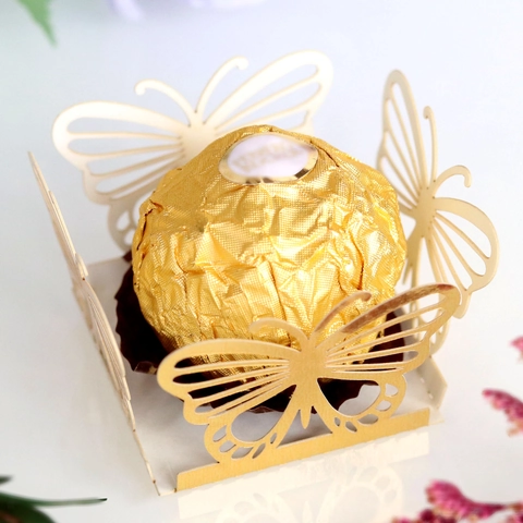 Lasergeschnittene Schmetterling Hohl Bonbonschachtel Hochzeit Geburtstag Party Dekoration Karton Geschenkbox Dekor