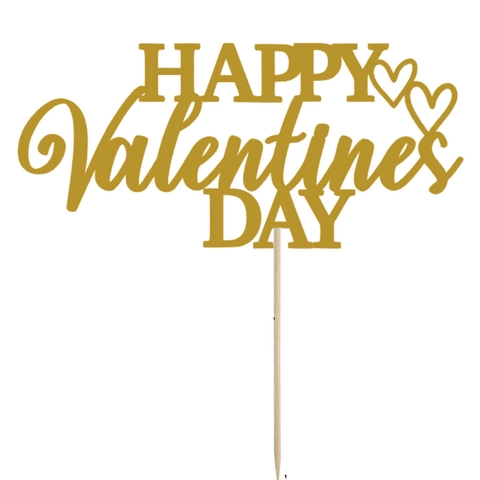 Goldener Spiegelpapier Kuchen-Topper Valentinstag Party Dekoration Happy Valentine's Day Be Mine I Love You Te Amo Herz Dessert Deko