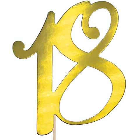 Topper per Torta Numero 18 30 40 in Carta Specchiata Oro Argento Compleanno Anniversario Festa Decorazione Con Bastoncino