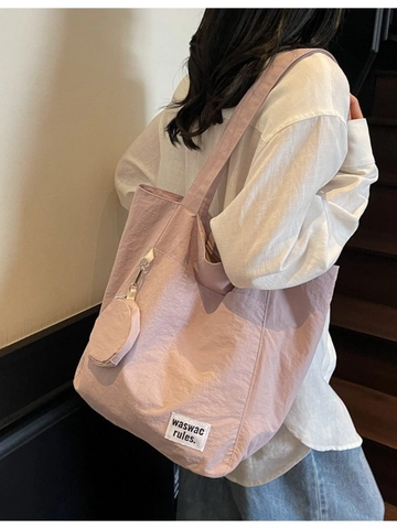 Grand Sac Fourre-tout en Toile Avec Petit Porte-monnaie Rond Sac à Épaule Décontracté Minimaliste pour Femme Étudiante Courses