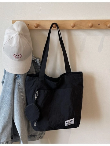 Grand Sac Fourre-tout en Toile Avec Petit Porte-monnaie Rond Sac à Épaule Décontracté Minimaliste pour Femme Étudiante Courses