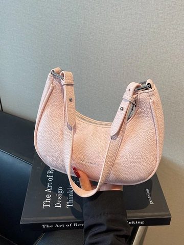 Women Casual PU Leather Hobo Shoulder Bag Solid Color Pebbled Underarm Bag Crescent Bag With Adjustable Strap Fashion Handbag