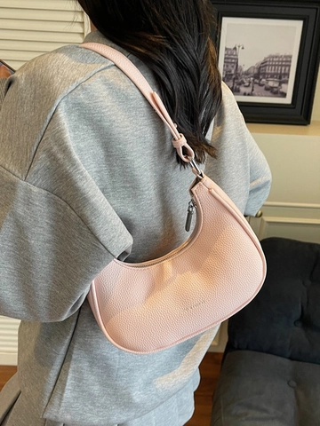 Women Casual PU Leather Hobo Shoulder Bag Solid Color Pebbled Underarm Bag Crescent Bag With Adjustable Strap Fashion Handbag