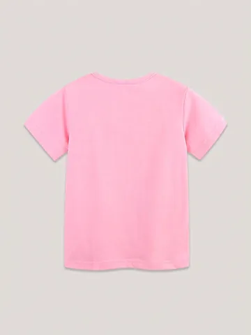 Γυναικείο Βαμβακερό T-Shirt Καλοκαίρι Κοντό Μανίκι Στρογγυλή Λαιμόκοψη Καρτούν Ουράνια Εκτύπωση Ροζ Casual