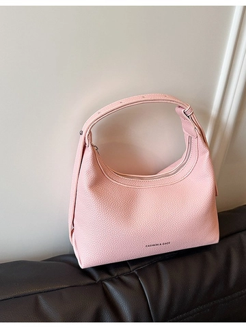 Bolso Hobo de Mujer de Cuero PU con Grano de Lichi Minimalista Media Luna de Axila con Cremallera Casual Moda Bandolera