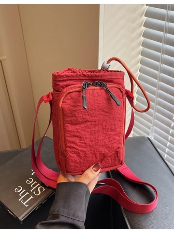 Sac Seau Mini en Nylon Léger pour Femmes Décontracté à Cordon Sac à Bandoulière Petit Sac de Téléphone Rangement Quotidien