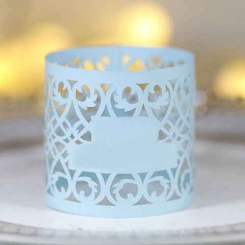 Laser Cut Paper Tea Light Lampshade Hollow Lace Candle Wrap For Wedding Party Birthday Event Table Decoration Atmosphere