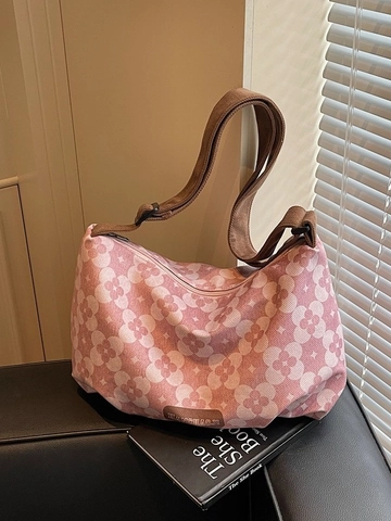 Sac Bandoulière en Cuir PU Imprimé Fleuri Vintage Femme Sac à Main Tote Grande Capacité Sac Hobo Polyvalent