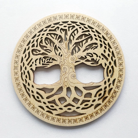 Sottobicchiere In Legno Albero Della Vita Taglio Laser Tondo Tappetino Isolante Termico Per Tavolo Cucina Sala Da Pranzo