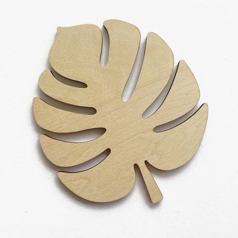 Monstera Leaf Wood Coaster Laser Cut Heat Resistant Wooden Placemat Table Mat Decorative Hollow Out Cup Pad Home Kitchen Decor