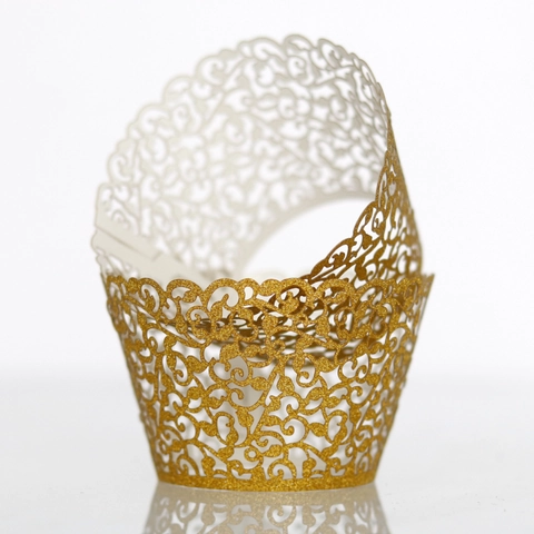 Laser Cut Cupcake Wrappers Hollow Out Vine Cake Borders Elegant Paper Lace Wrappers For Wedding Birthday Party Cake Decorations