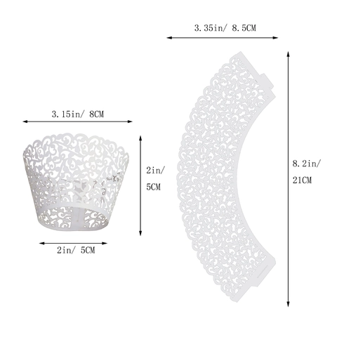 Laser Cut Cupcake Wrappers Hollow Lace Floral Pattern Wedding Party Birthday Cake Liners Decorative Ornament Holders