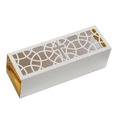 Hollow Laser Cut Favor Boxes Cross Pattern Mirror Paper Candy Boxes For Wedding Baptism Party Decorations Gift Box