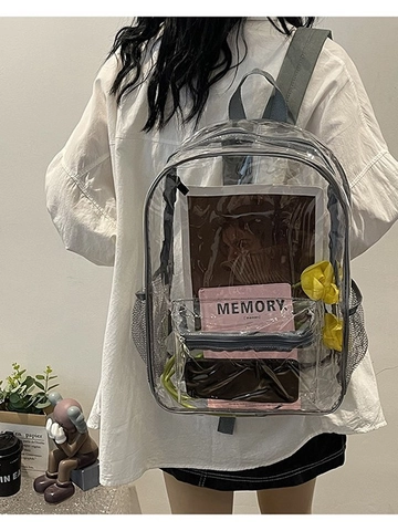 Mode Transparenter PVC Rucksack Große Kapazität Wasserdichter Durchsichtiger Reise Schulrucksack Für Damen Mädchen