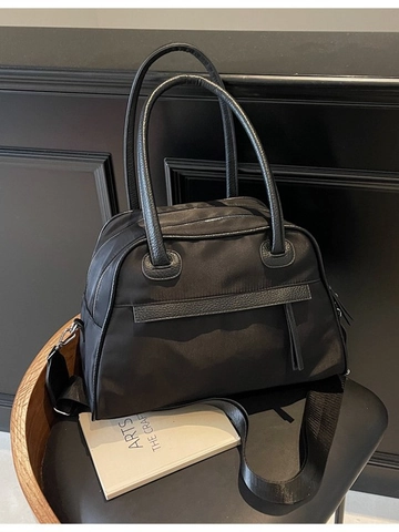 Sac à Épaule en Toile pour Femmes Couleur Contrastée Grande Capacité Sac Fourre-tout Boston pour Voyage Main Décontracté Quotidien
