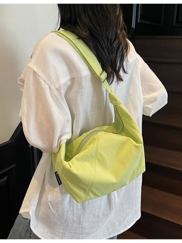 Bolso de Hombro de Media Luna de Lona para Mujer Bolso Bandolera de Estilo Coreano Minimalista Color Sólido Bolso Hobo Casual