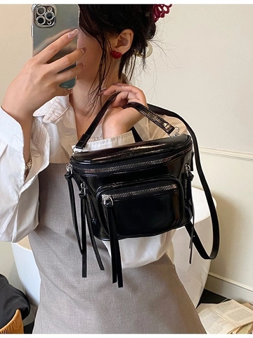 Trendy PU Leather Bucket Bag For Women Fashion Solid Color Crossbody Bag Adjustable Shoulder Strap Casual Commuter Bag