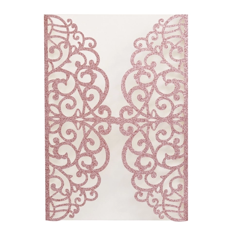Copertina per Biglietto d'Invito Glitterata con Taglio Laser in Stile Europeo Biglietti d'Auguri Cavi per Forniture per Feste di Anniversario di San Valentino di Matrimonio