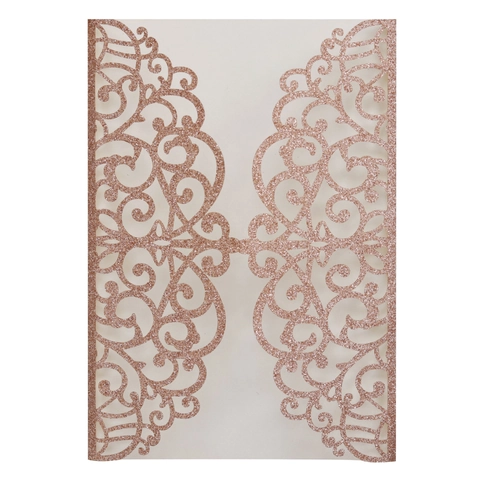 Copertina per Biglietto d'Invito Glitterata con Taglio Laser in Stile Europeo Biglietti d'Auguri Cavi per Forniture per Feste di Anniversario di San Valentino di Matrimonio