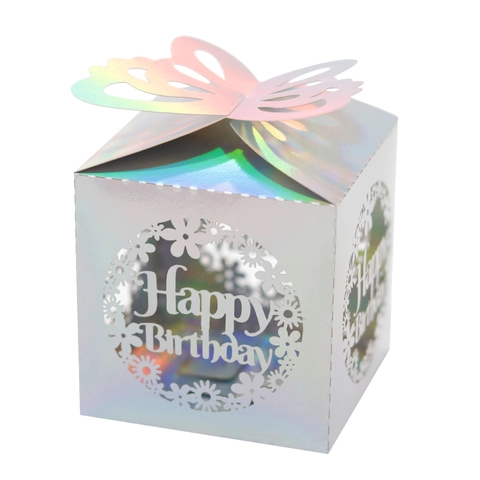 Lasergeschnitten Schmetterling Alles Gute Zum Geburtstag Süßigkeitenbox Papier Geschenkbox Hochzeit Party Dekoration Beutel